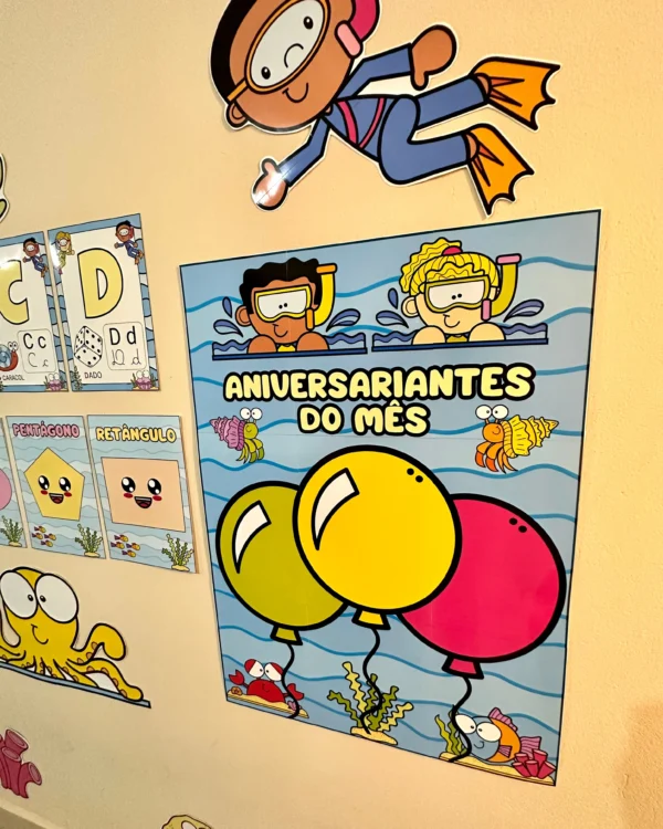 Kit Decoração e recurso sala de aula tema Fundo do Mar - Image 3