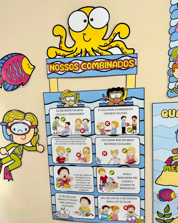 Kit Decoração e recurso sala de aula tema Fundo do Mar - Image 4