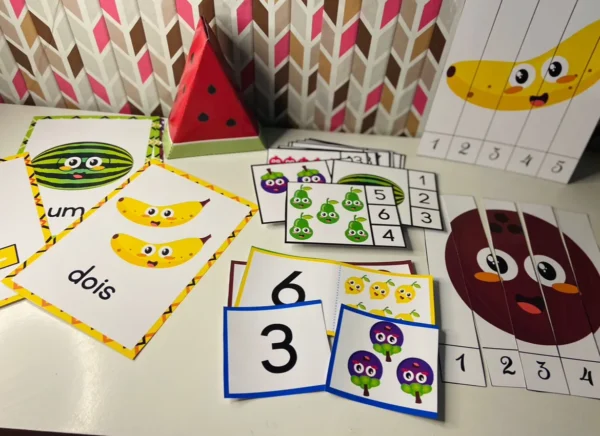 KIT 4 em 1 NUMERAIS DIVERTIDOS DAS FRUTINHAS
